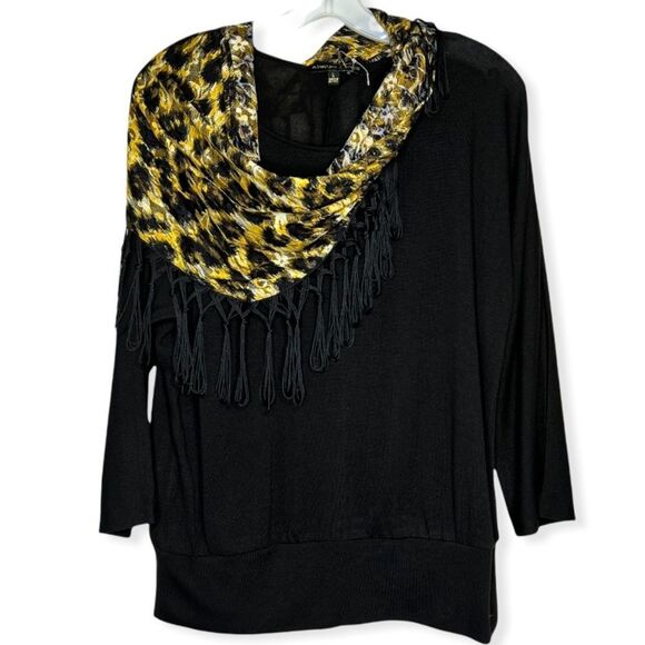 Always Indigo Top With Scarf - Picture 1 of 5